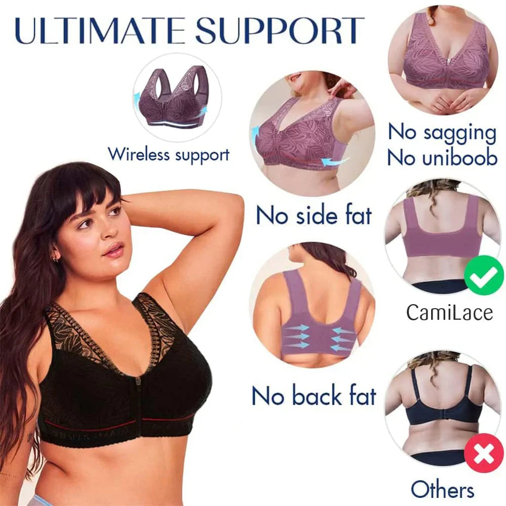 Basic Lingerie Front Zip Wireless Bra – Breathable Everyday Support