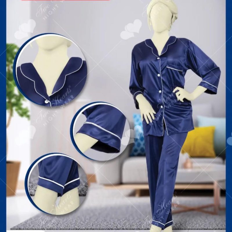 Two Hearts Soft Silk Night Dress