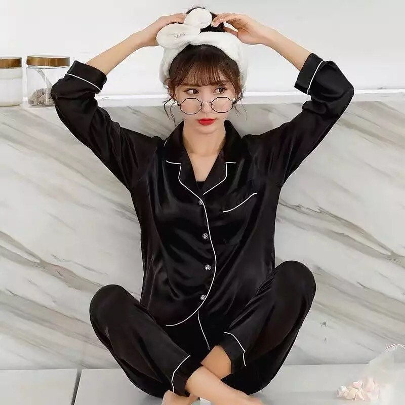 Two Hearts Soft Silk Night Dress