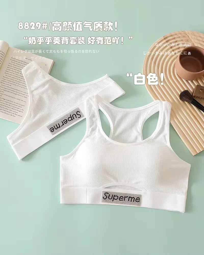 BLS Sports Bra Underwear Set Sweat Absorbent Gym Workout Lingerie