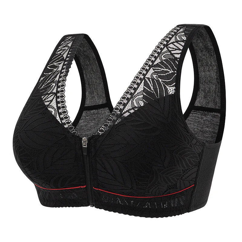 Basic Lingerie Front Zip Wireless Bra – Breathable Everyday Support