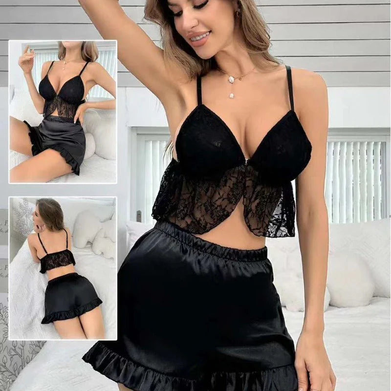 Butterfly Bralette Lingerie Set with Shorts