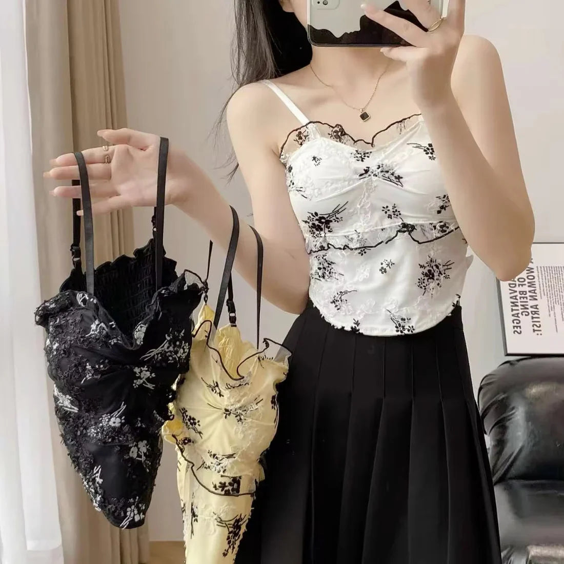 Basic Camisole Bralette Tank Top white