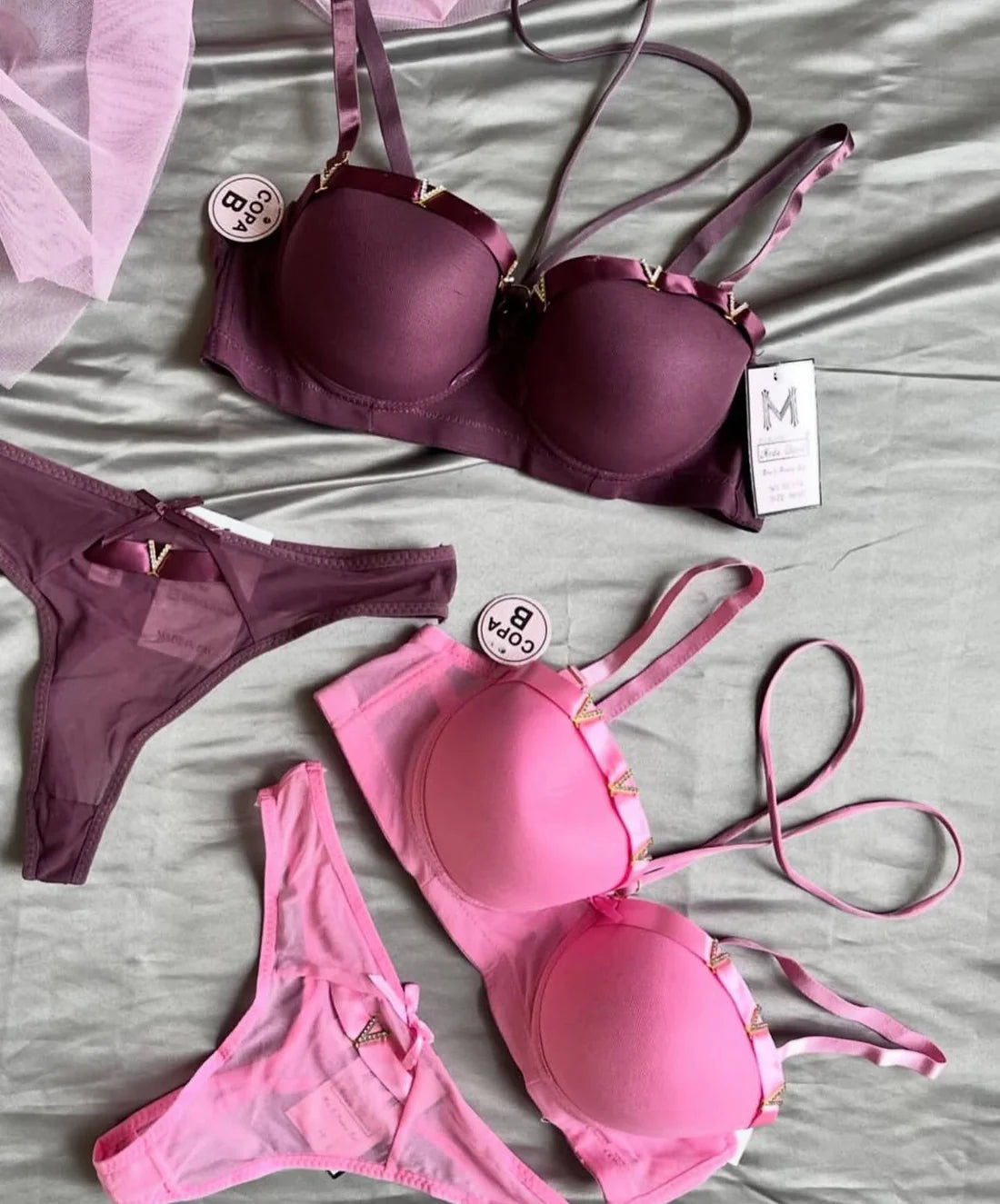 Victoria Secret T-Shirt Bra Lingerie Set Pushup Padded