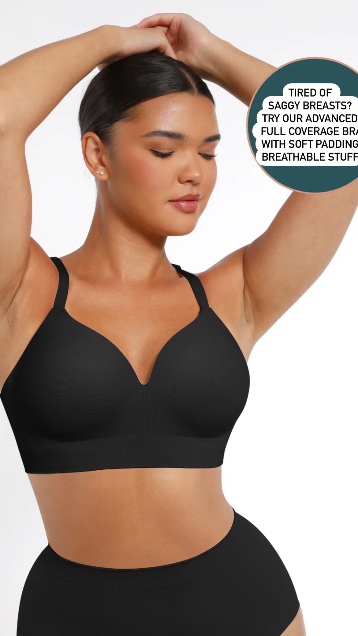 BLS Memory Foam Full Coverage Bra Saggy Breast Lift Up Bra