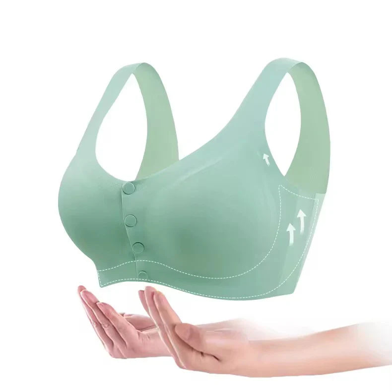Front Button Bra for Saggy Chest Lift Up Pushup Bra Soft Padded