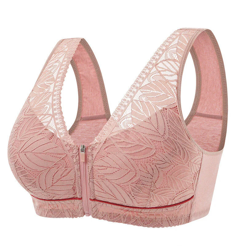 Basic Lingerie Front Zip Wireless Bra – Breathable Everyday Support