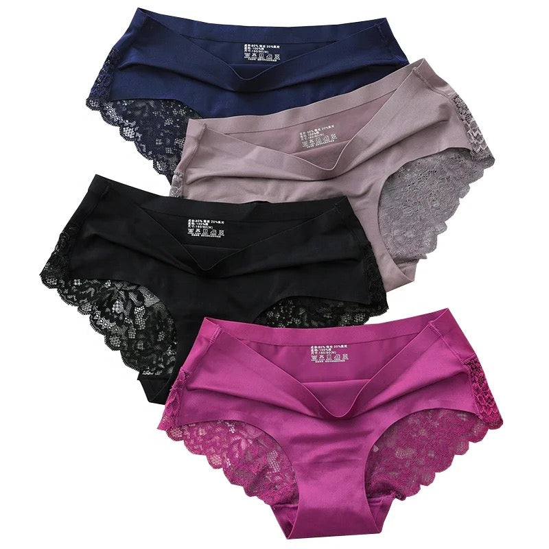 Soft Silk Lacy Briefs Underwear Panties for Women – Basic Lingerie