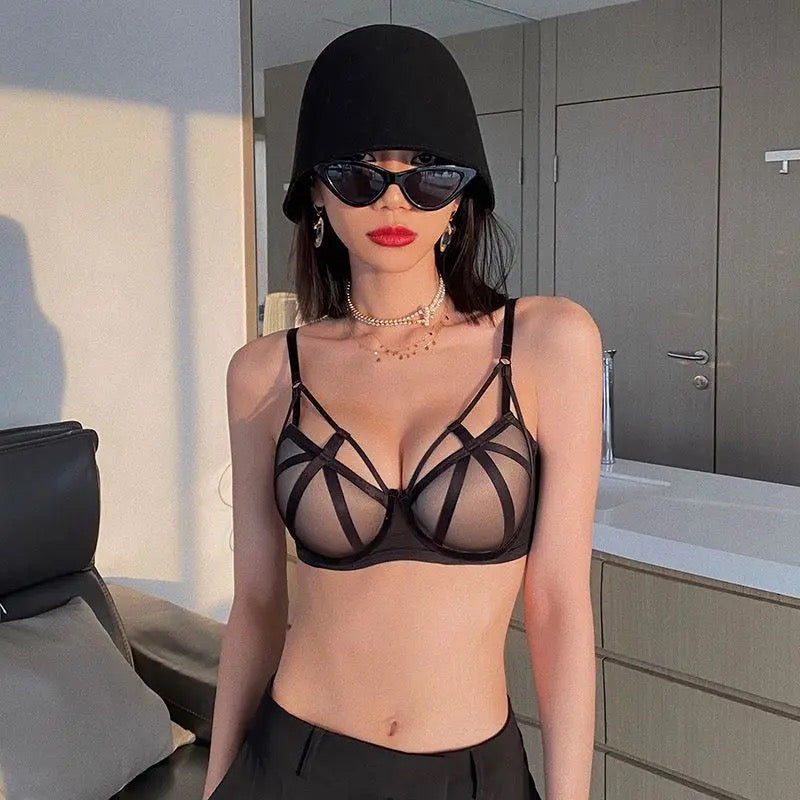 Basic Lingerie Pushup Bra Panty Set Hollow Design