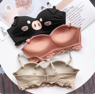 Basic Animated Cartoon Bra Soft Padded Wireless