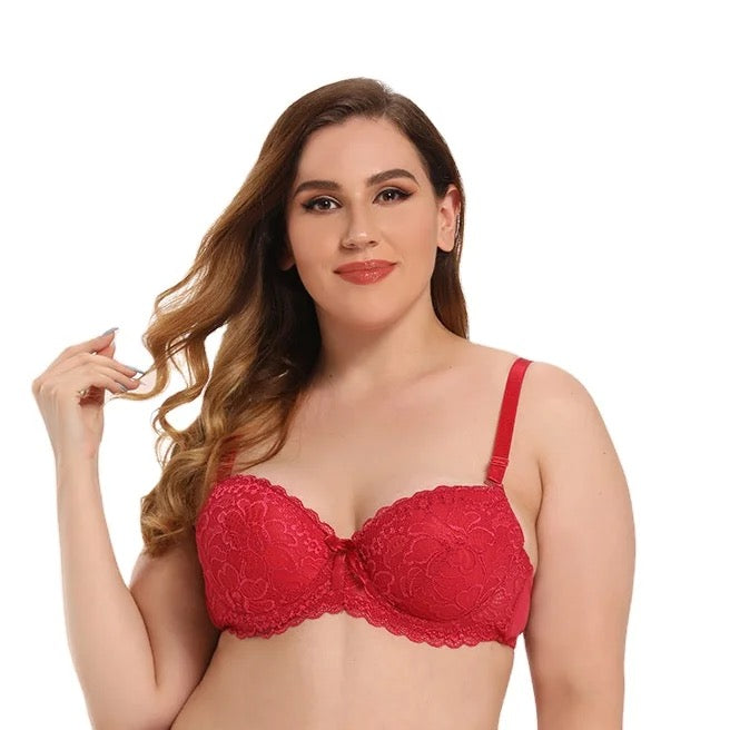 Basic Plus Size Women Pushup Bra Panty Set