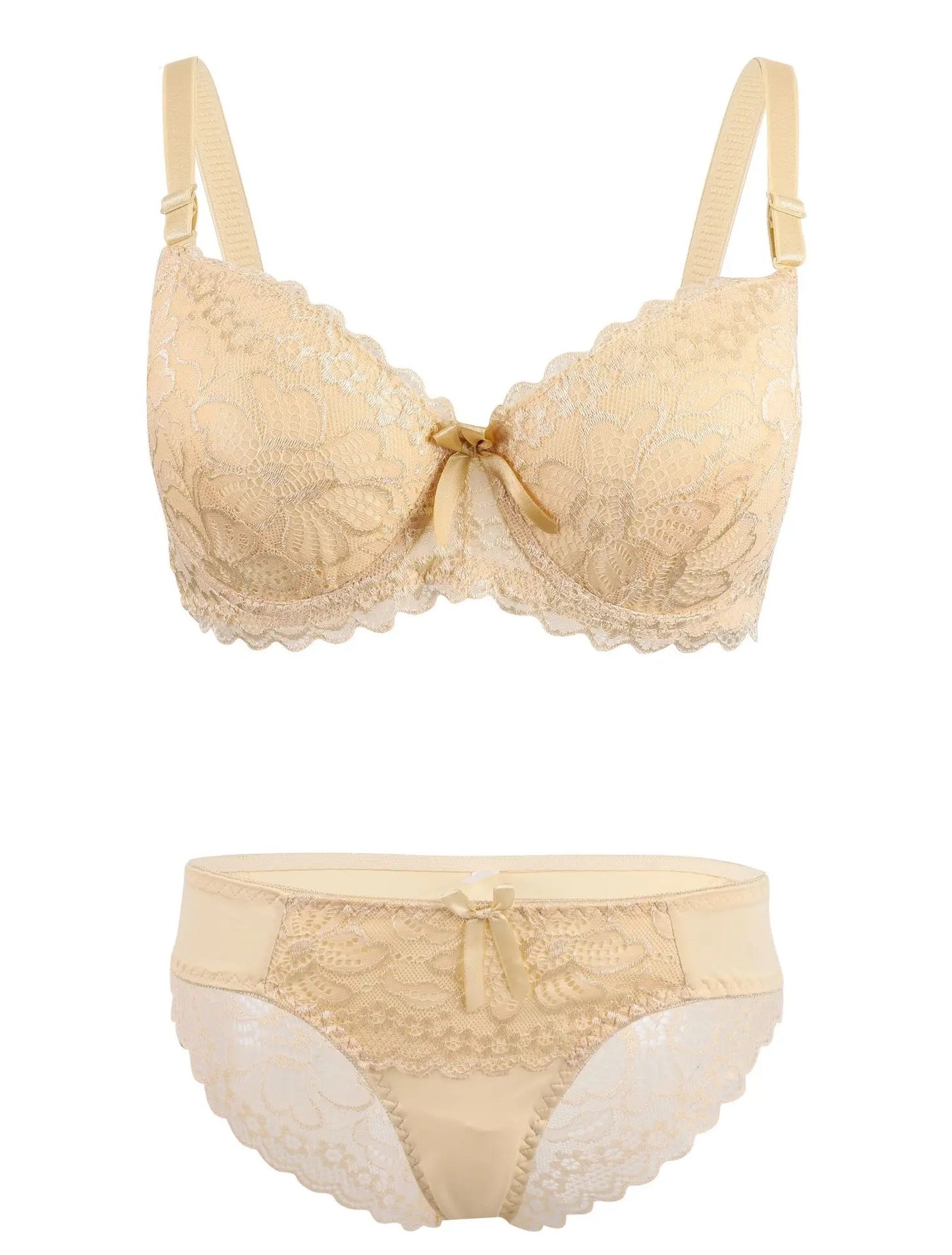 Basic Plus Size Women Pushup Bra Panty Set