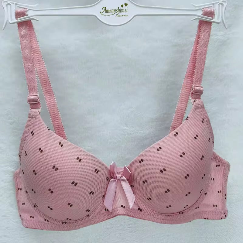 T-Shirt Bra Floral Printed Cotton Bra Wired Single Pad