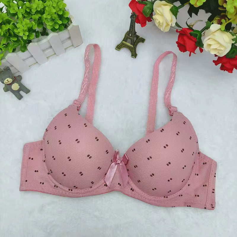 T-Shirt Bra Floral Printed Cotton Bra Wired Single Pad