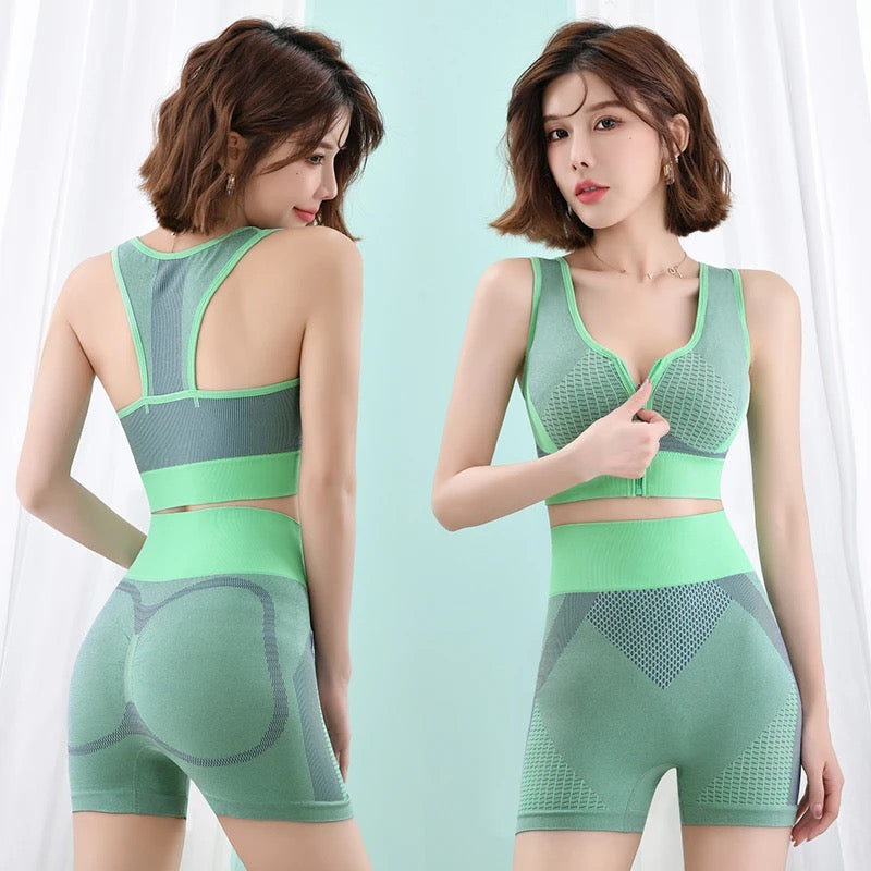 Front Zip Padded Sports Bra Panty Set for Women – Basic Lingerie