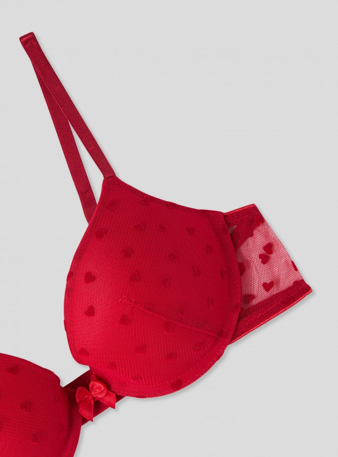 Pushup Bra Underwear Set Dotted Pattern Seamless