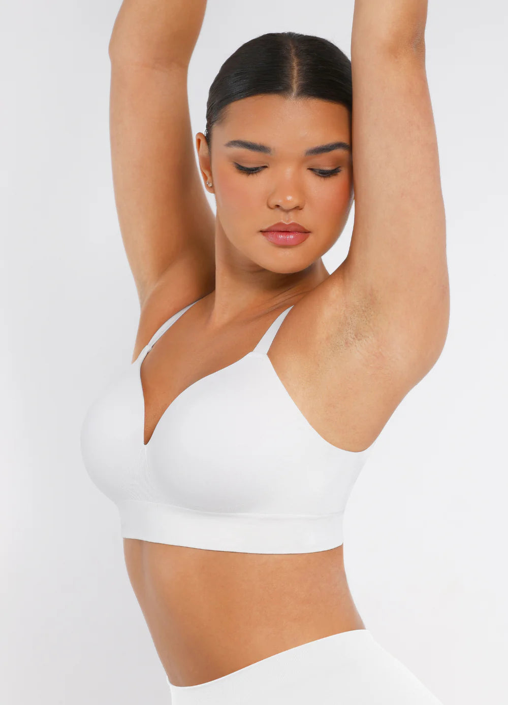 BLS Memory Foam Full Coverage Bra Saggy Breast Lift Up Bra white