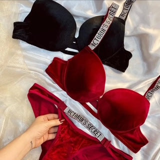 Victoria Secret Lingerie Bra Underwear Set red