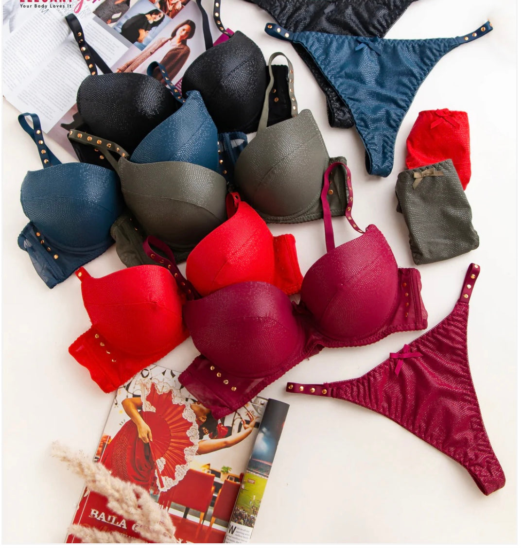 Gold T-Shirt Pushup Bra Set