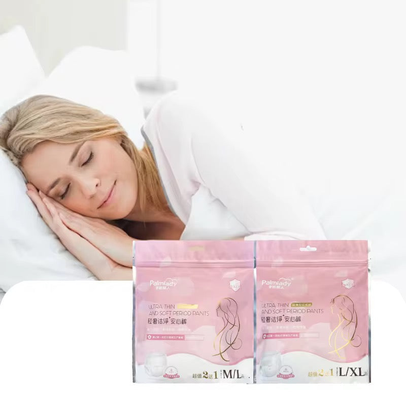 Woman sleeping with a box of facial masks in the foreground
