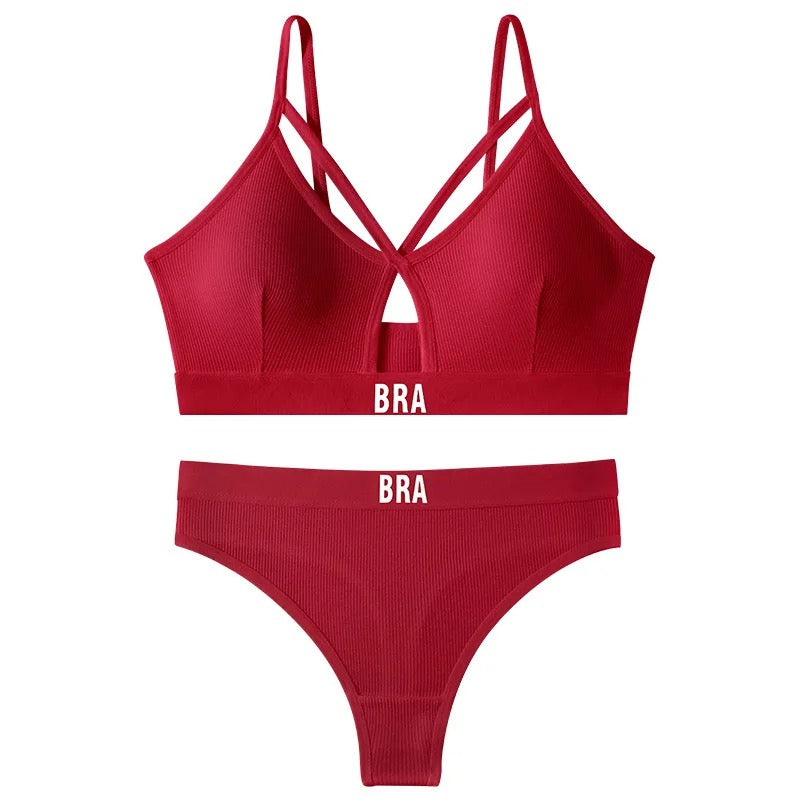 Basic Lingerie Yoga Low Impact Sports Bra Panty Set