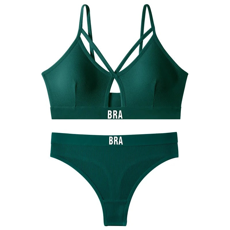 Basic Lingerie Yoga Low Impact Sports Bra Panty Set