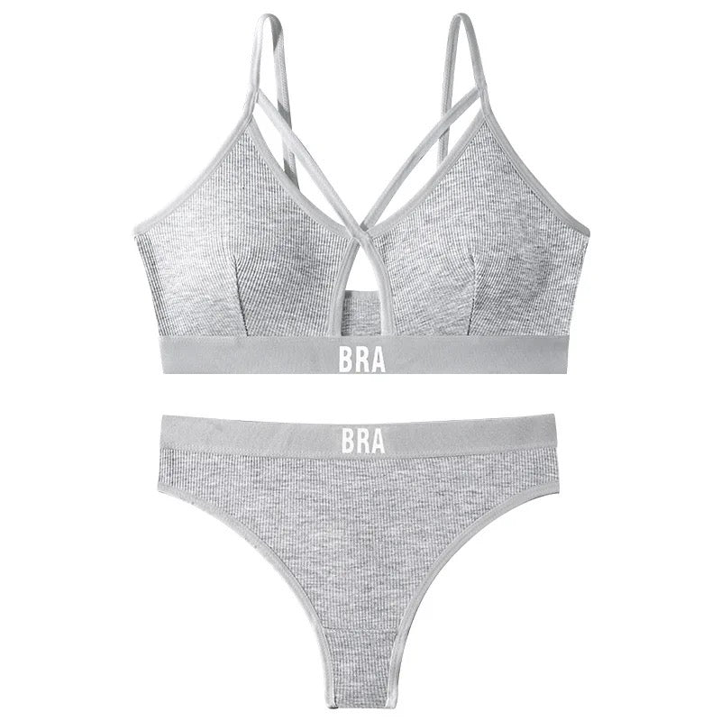 Basic Lingerie Yoga Low Impact Sports Bra Panty Set