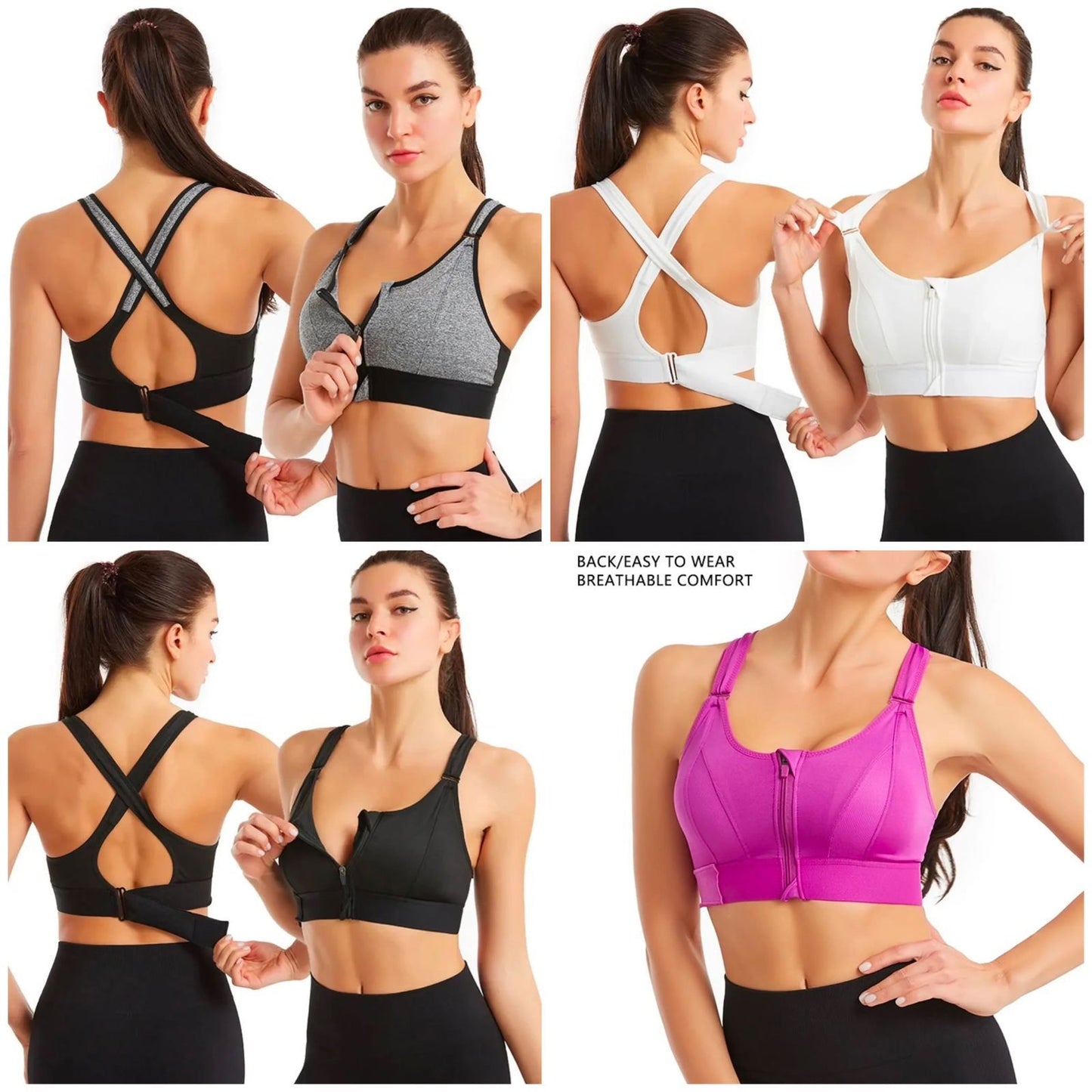 BLS Zero Bounce Anti-Move Front-Zip Sports Bra
