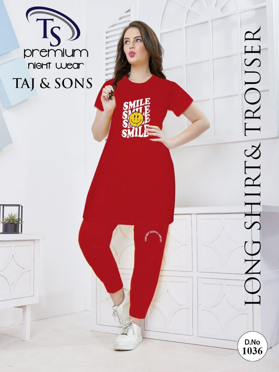 BLS Long Shirt Night Dress Cool Summer Lawn PJ red