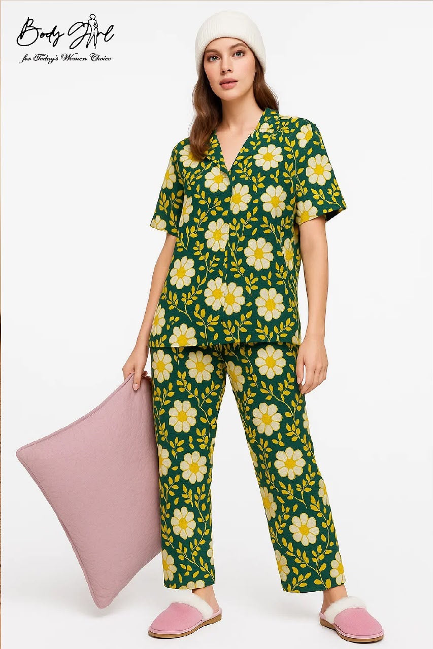 BLS Sunflower Summer Lawn Night Suit