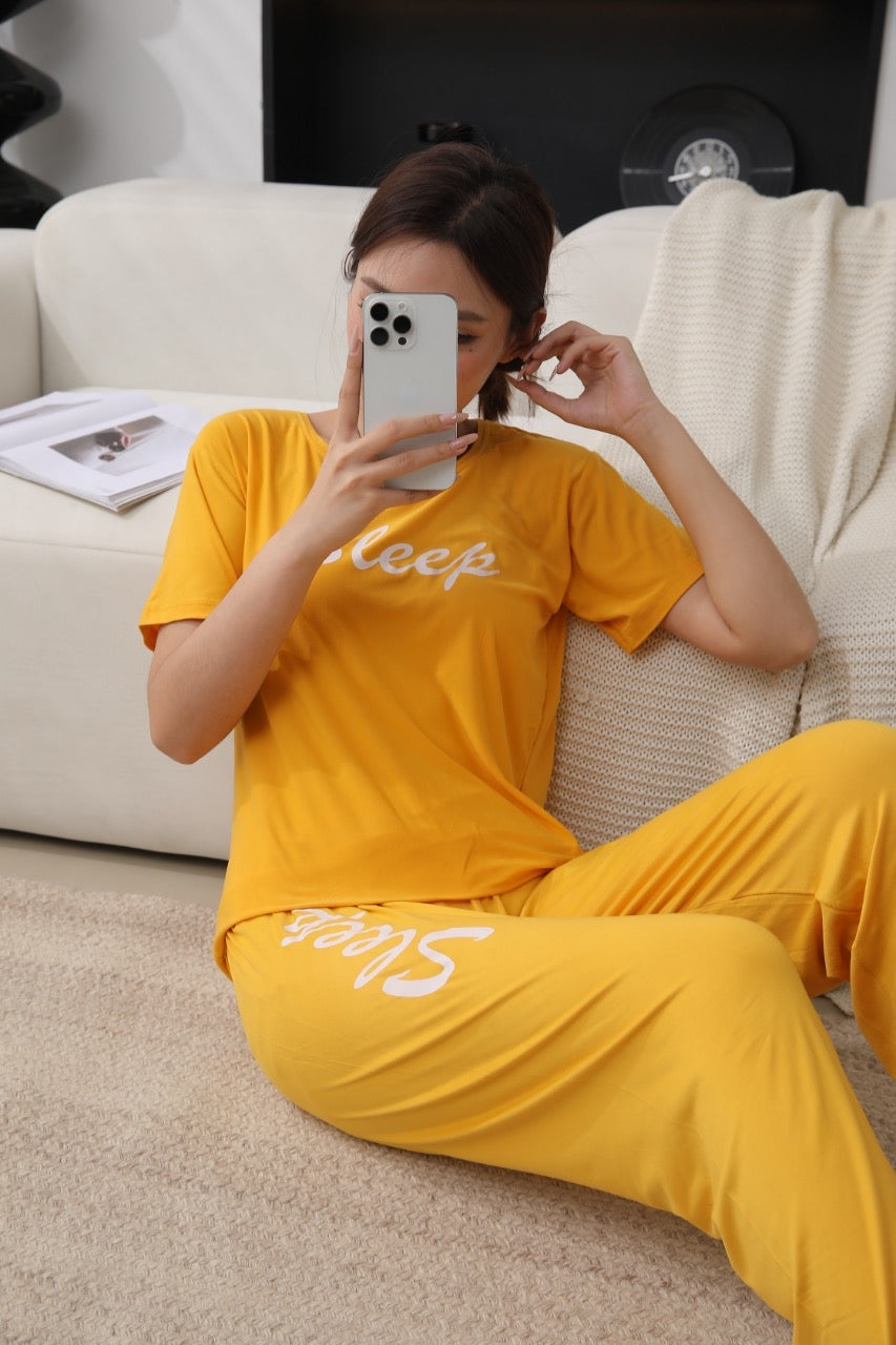 BLS Soft Cotton PJ Night Suit Daily Wear yellow