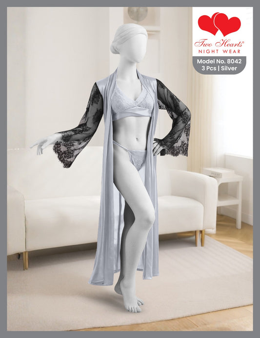  The Liquid Silk 3-Pc Bikini & Gown Set 