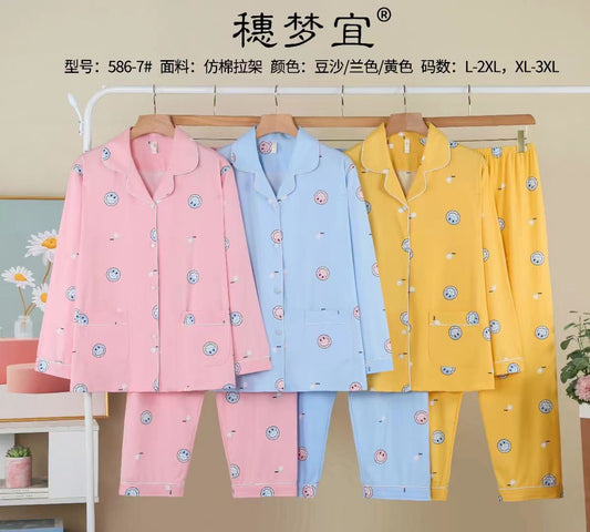 Warm Pastel Night Dress PJ for Women