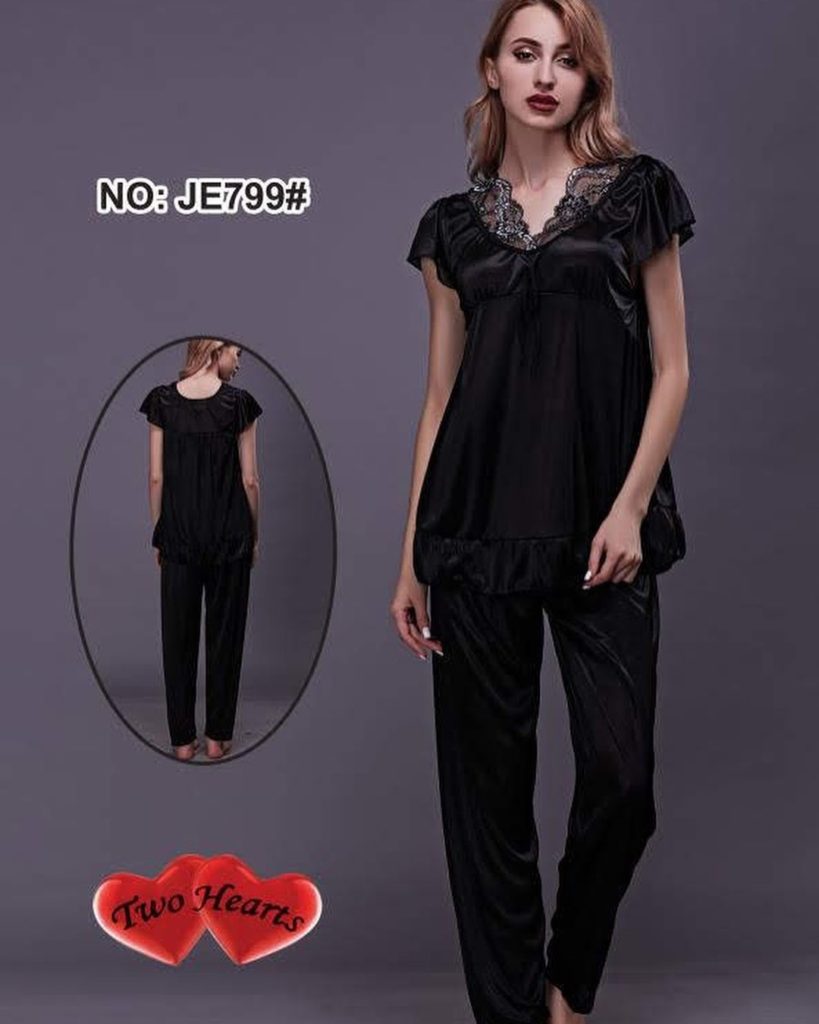 Two Hearts Soft Silk Loungewear PJ