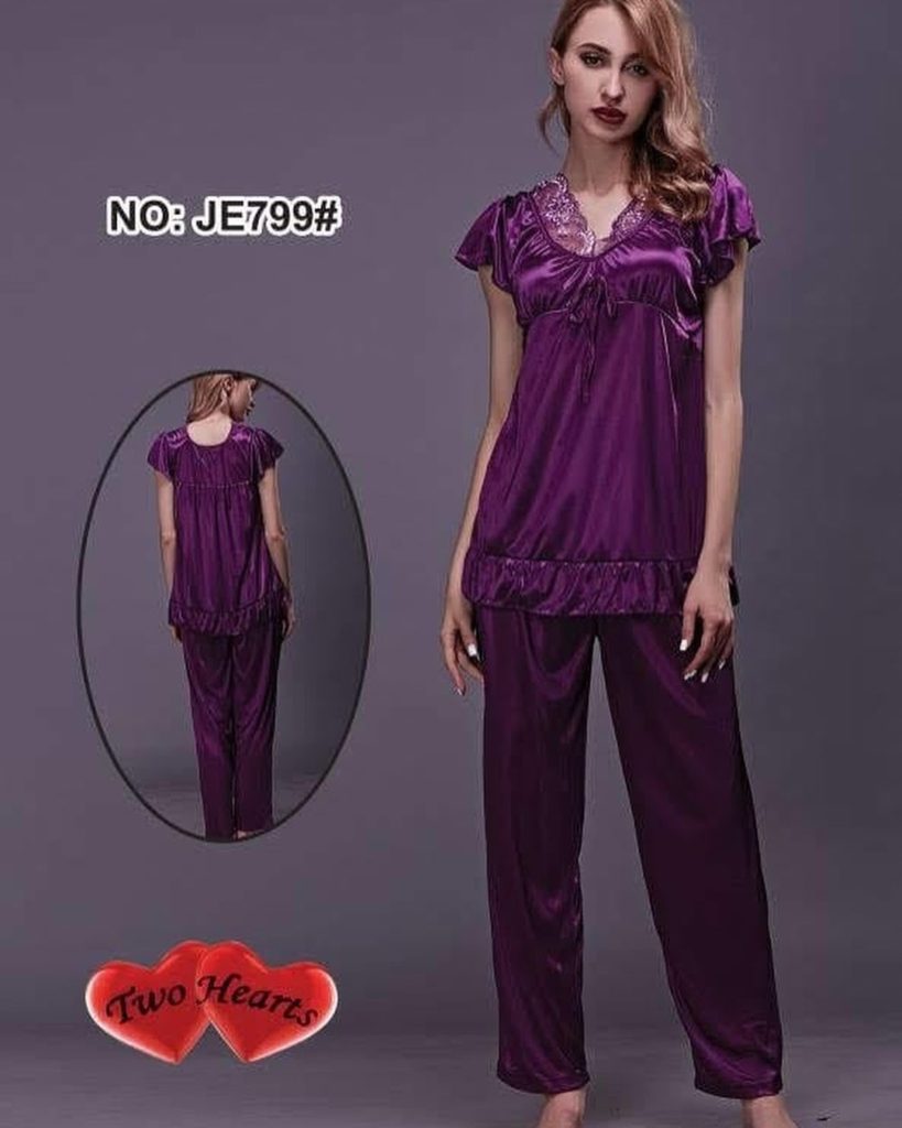 Two Hearts Soft Silk Loungewear PJ