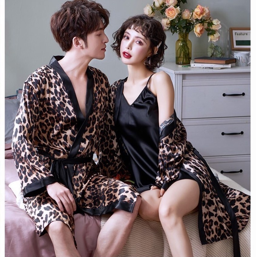 Leopard Couple Night Dress Night Robe For Couples Basic Lingerie Studio Leopard Couple Night Dress Night Robe For Couples Basic Lingerie Studio