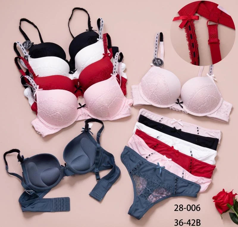 Basic Pushup Bra Underwear Set Elegant Mesh