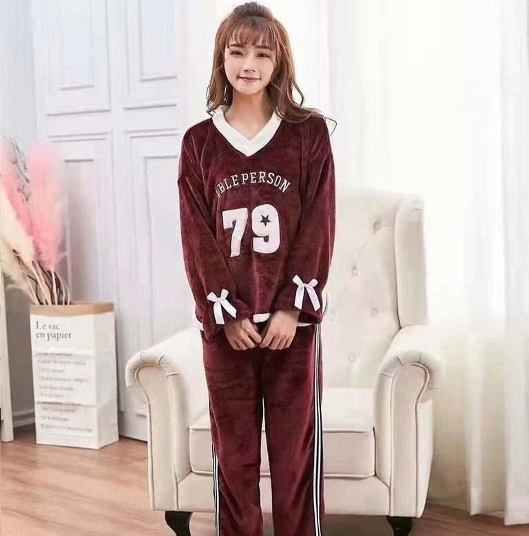 Warm Maroon Fleece Night Dress