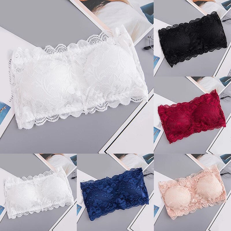 Net Strapless Bra