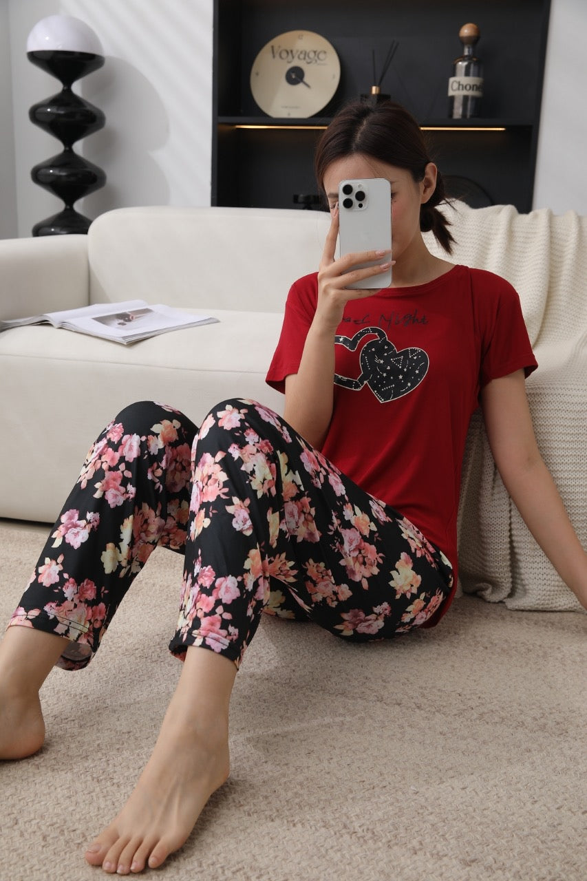 BLS Cool Summer Chic Pajama Shirt  black