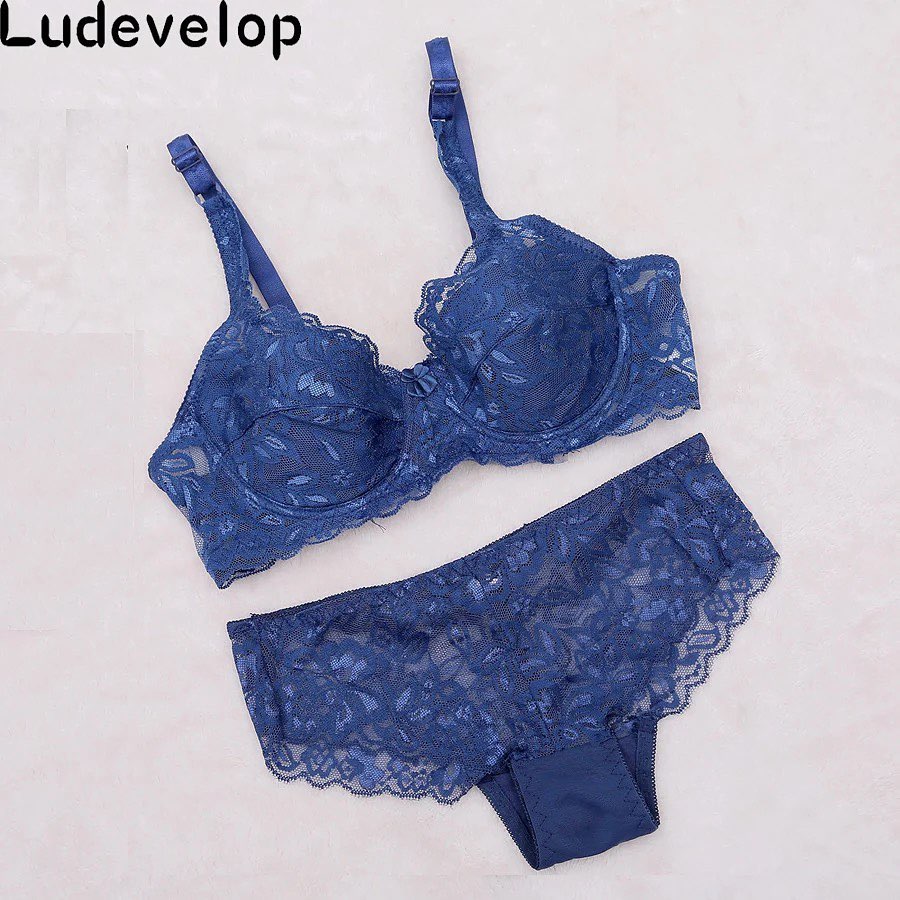 Galaxy Lace Bra and Panty Set Full Lace Net Non Padded Non Wired