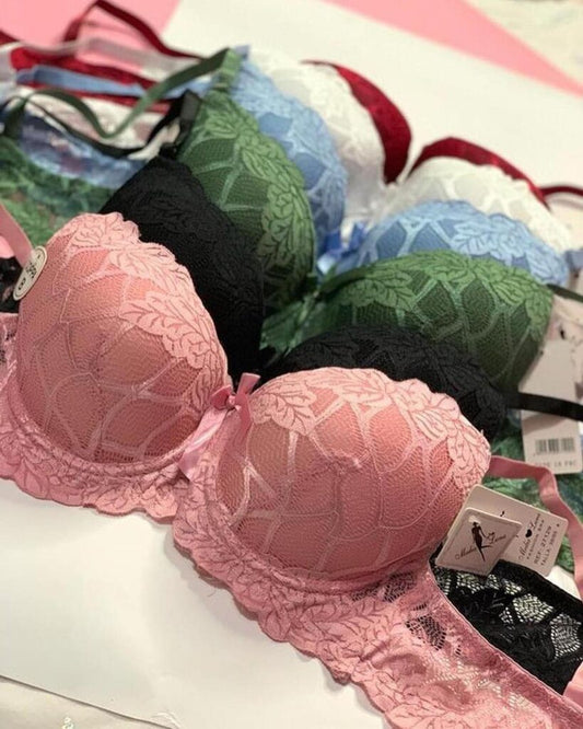 Floral Mesh Pushup Bra