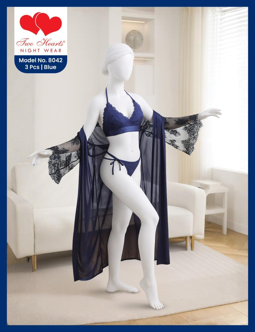 BLS Satin Silk Bikini Gown: Luxury 3-Pc Set