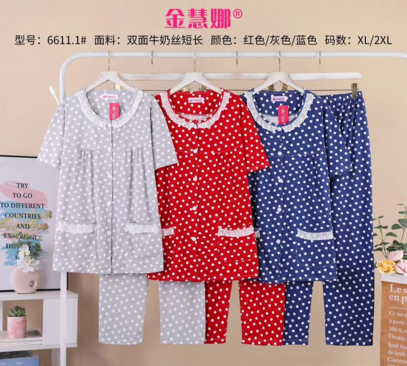 Polka Cotton Night Suit