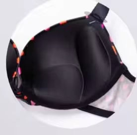 Black helmet with colorful accents on a white background