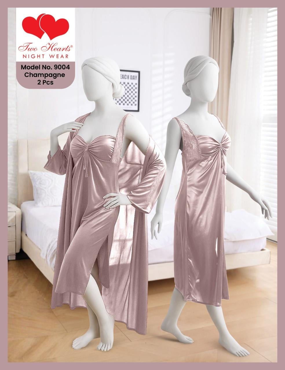 peach silk nighty