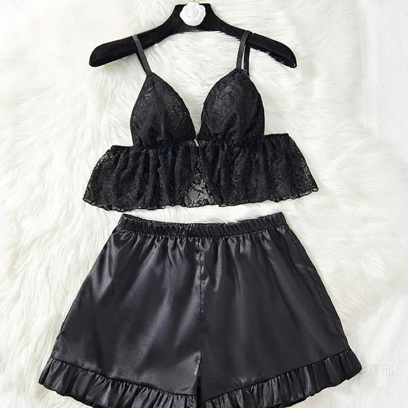 Butterfly Bralette Lingerie Set with Shorts