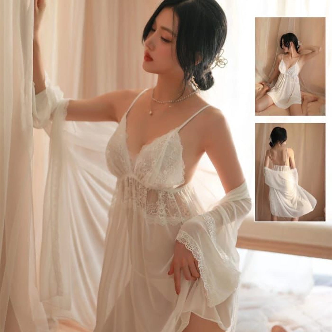 Basic Lingerie Front Open Pleat with Robe