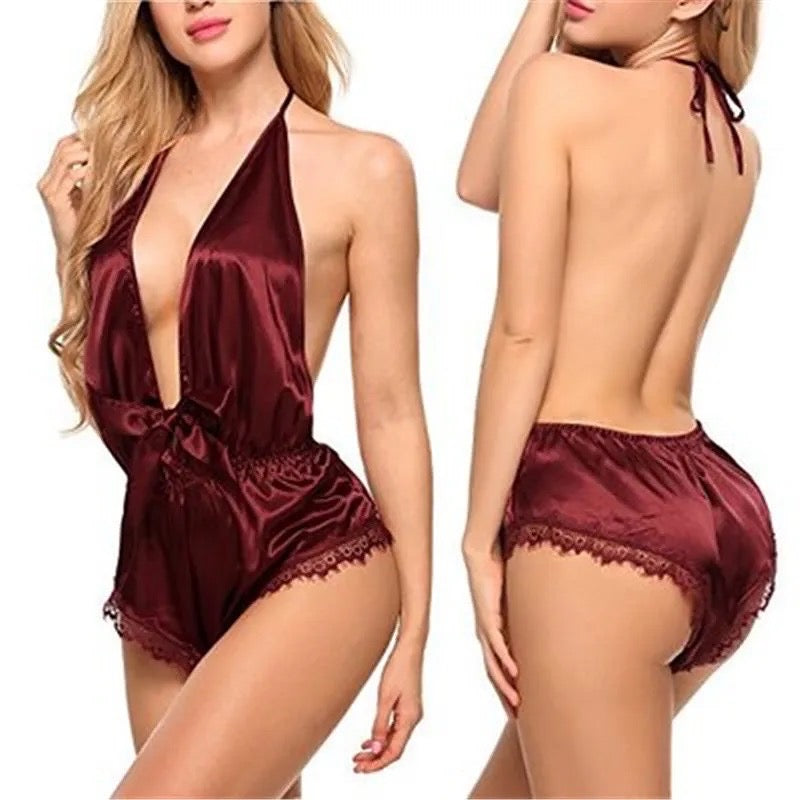 Basic Body Suit Lingerie Soft Silk Back Less
