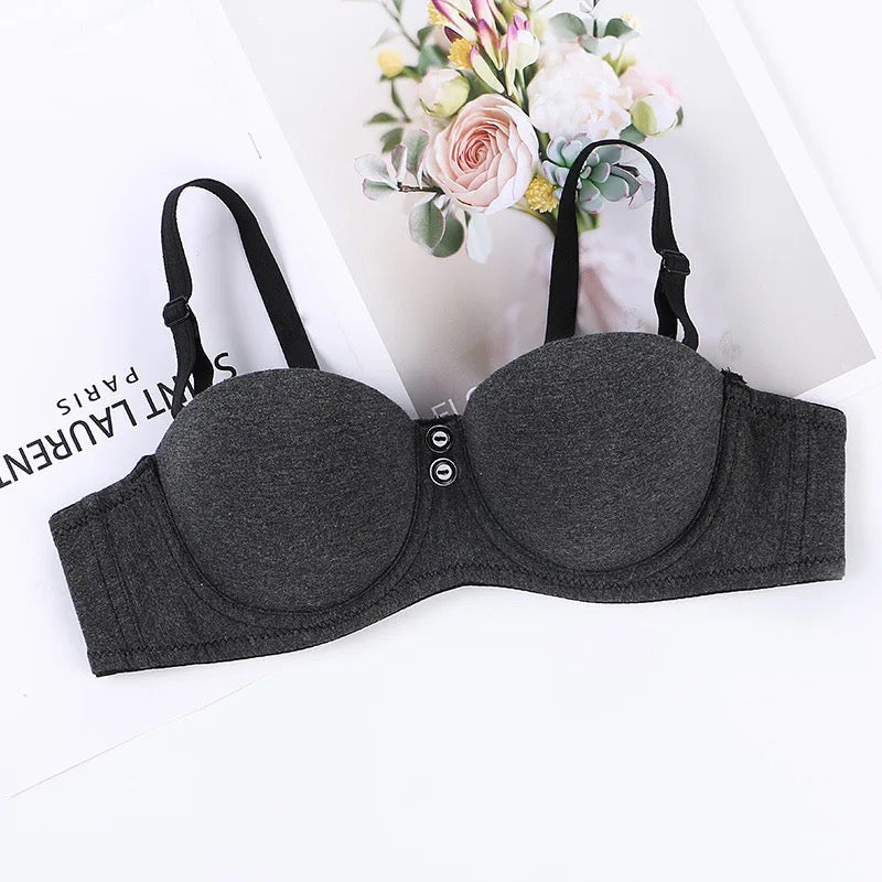 Button T-Shirt Demi Cup Bra